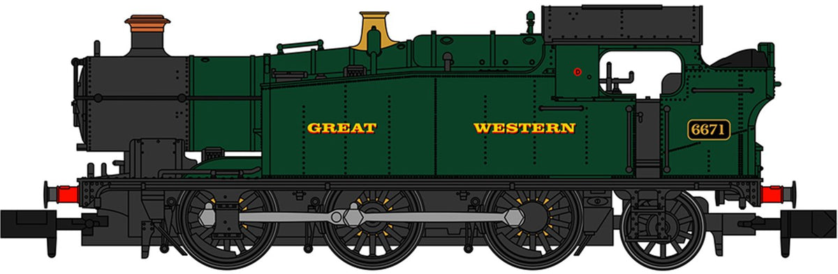 Class 56xx GWR Unlined Green (Great Western Lettering) 0-6-2 Tank Locomotive No.6671