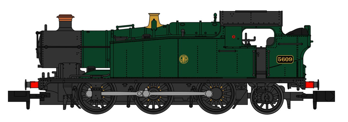 Class 56xx GWR Unlined Green (GWR Shirtbutton) 0-6-2 Tank Locomotive No.5609