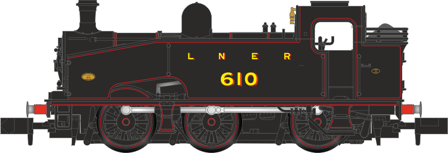 Class J50 LNER Black (Red Lining) 0-6-0 Tank Locomotive No.610