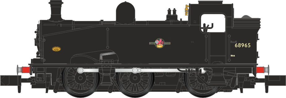 Class J50 BR Black Late Crest (Unlined) 0-6-0 Tank Locomotive No.68965