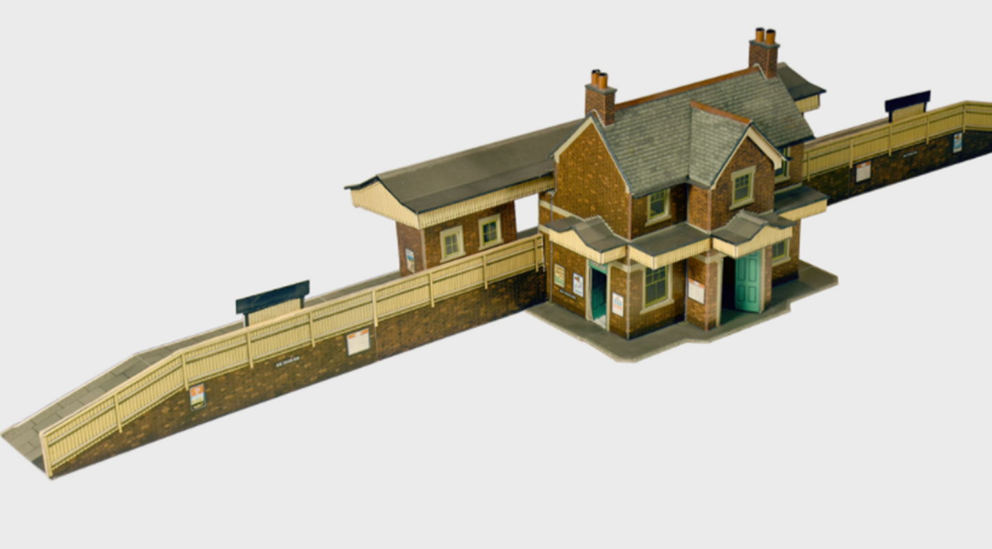 Country Station Building Cardboard Kit