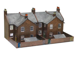 Four Red Brick Terraced Backs Building Kit