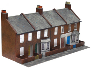 Four Red Brick Terraced Fronts Building Kit