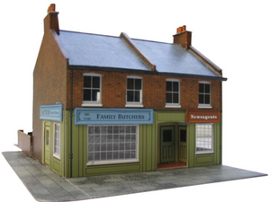 Red Brick Terrace Corner Shops Building Kit