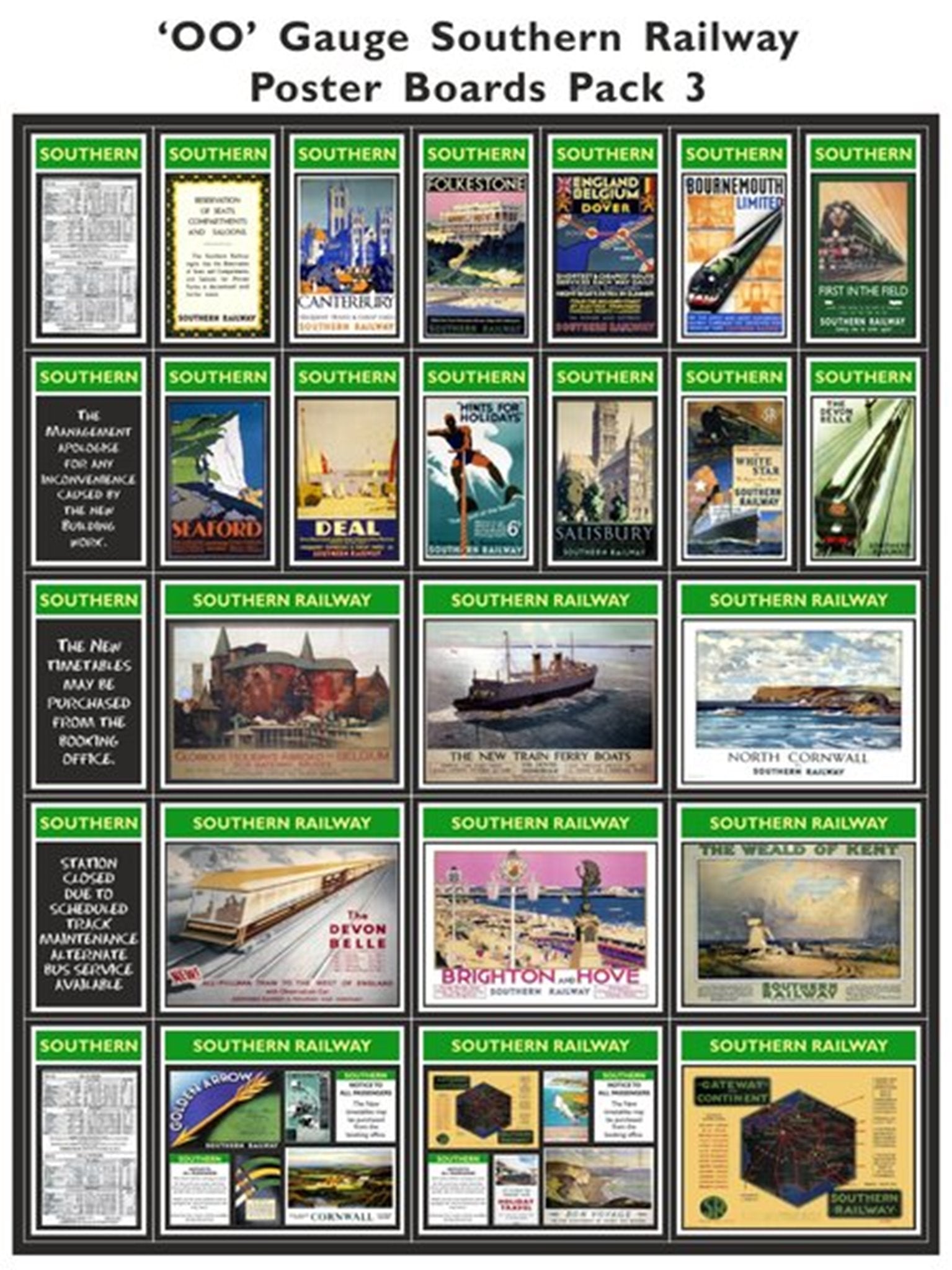 Southern Railway Poster Boards Pack 3