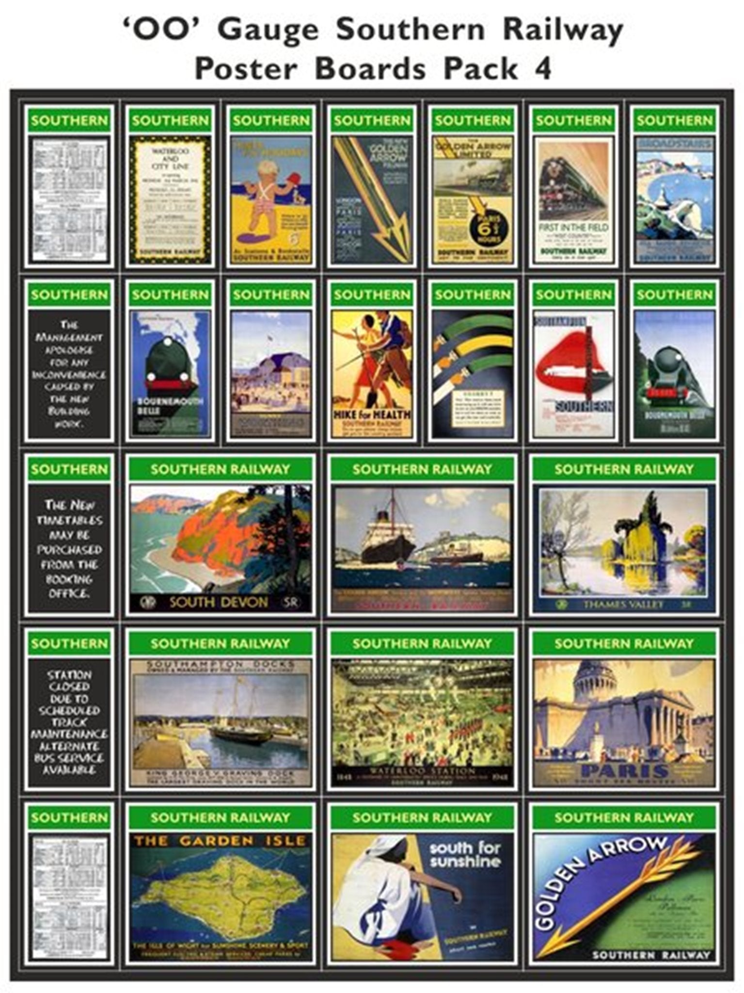 Southern Railway Poster Boards Pack 4