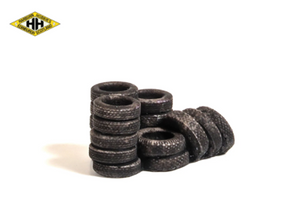 Car Tyres - piled/leaning