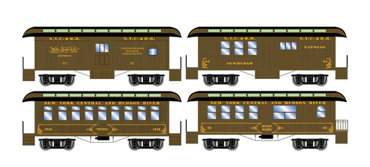 Set of 4 New York City NYC 34' Old Time Overton Passenger Cars