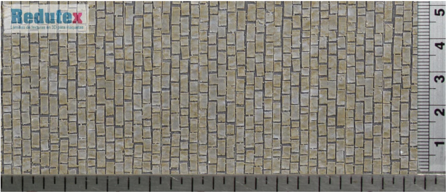 Stone Setts Uneven Roadway (Light Oxide) Polychrome 1:87 HO 3D Self Adhesive Texture Sheet