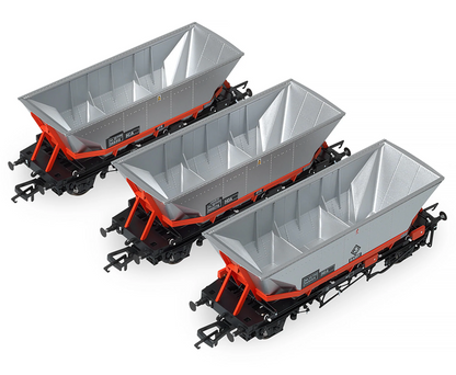 Pre-Owned ACC2571HDA-RR2 Set of 3 HDA MGR Hopper Wagons - Railfreight Red - Pack 2