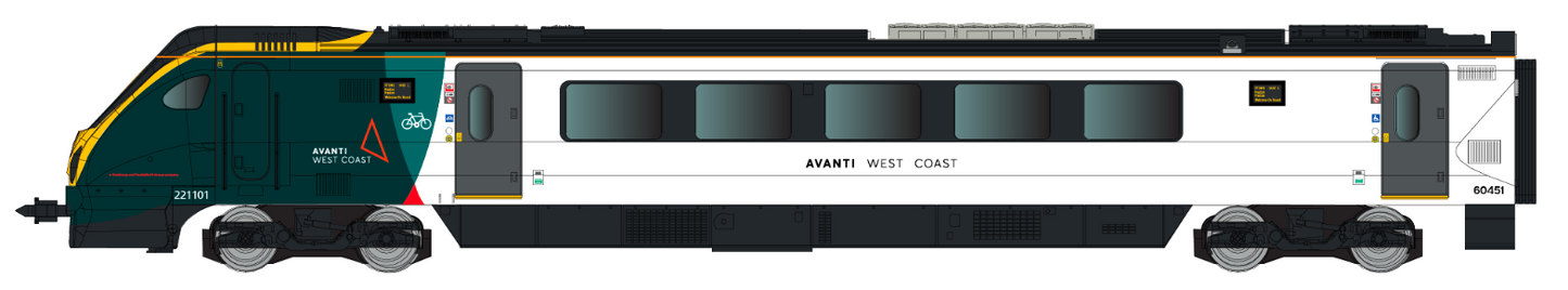 Class 221 5 Car Set 221101 Avanti West Coast