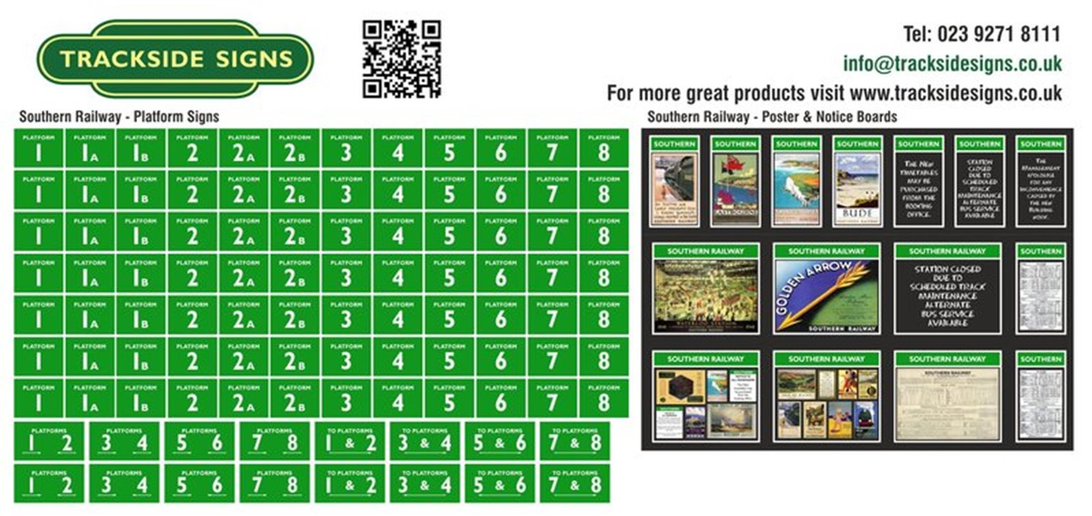 Trackside Signs TSVS0044-001 Southern Railway Platform Signs – Rails