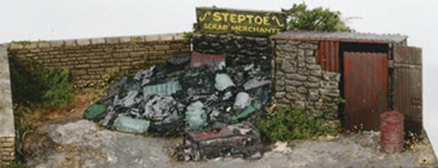 Scrapyard, Small Stone Building & Scrap Pile Kit