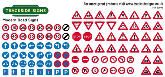 Die Cut Modern Road Signs - Small Sheet