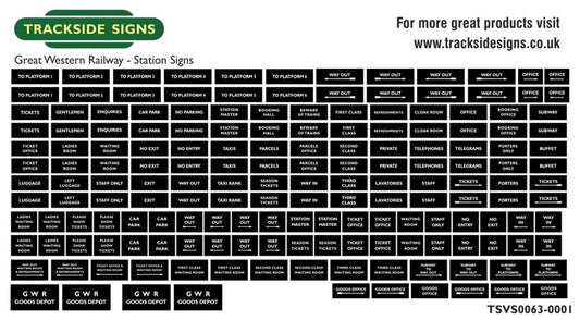 Die Cut GWR Station Signs - Black