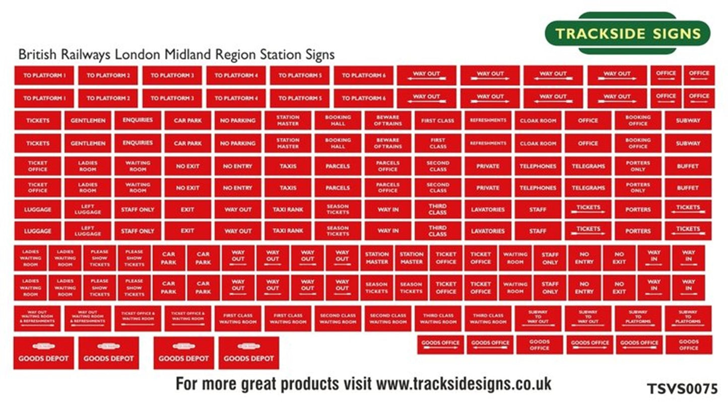 Die Cut London Midland Region Station Signs