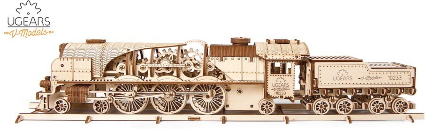 V-Express Steam Locomotive with Tender Mechanical Model Kit