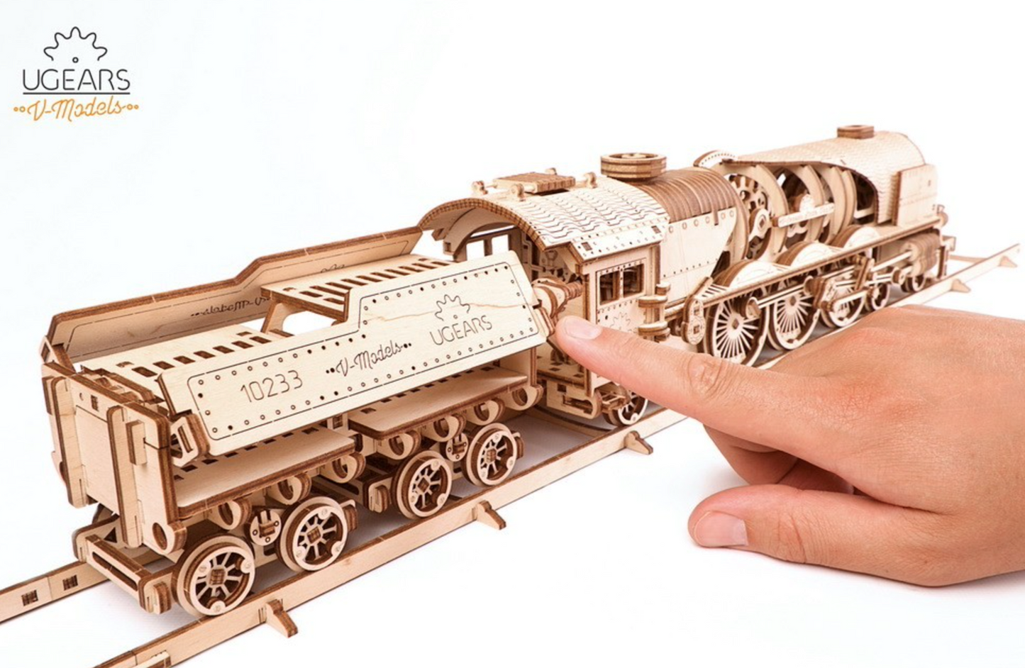 V-Express Steam Locomotive with Tender Mechanical Model Kit