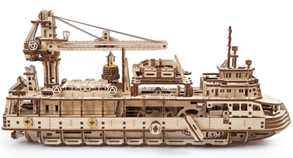 Wooden Model Research Vessel Mechanical Model Kit