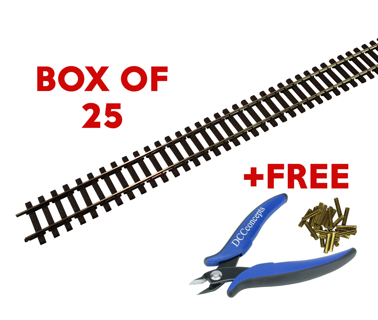 Box of 25 Code 75 Wooden Sleeper Flexi Track + FREE Track Cutters & Joiners