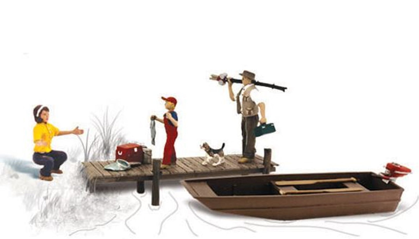 Woodland Scenics WA2203 N Gauge Figures - Family Fishing