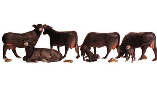 Woodland Scenics WA2217 N Gauge Figures - Black Angus Cows