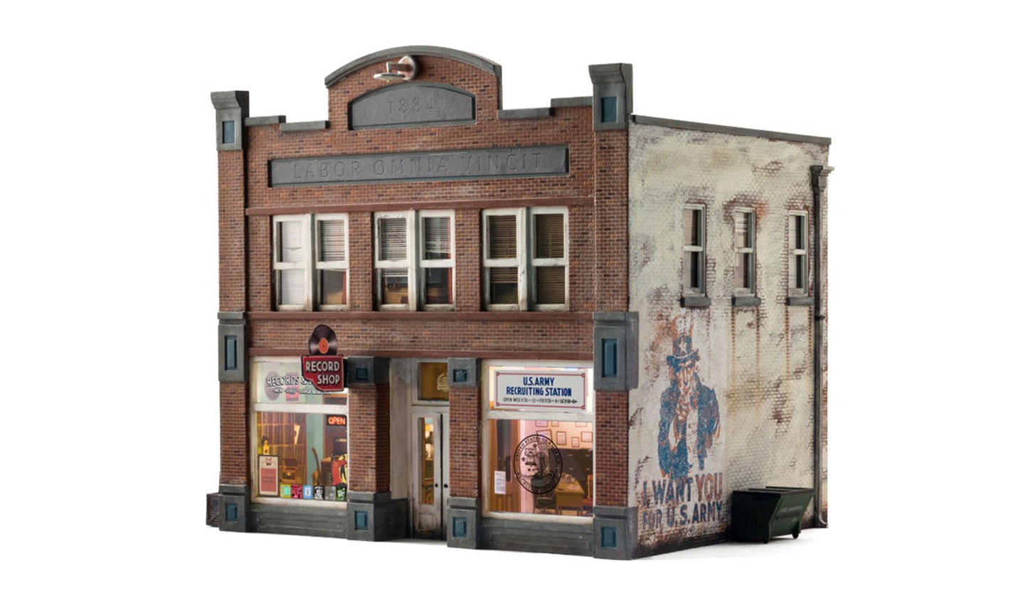 Woodland Scenics - N Gauge Buildings - Recruiting Office & Record Store