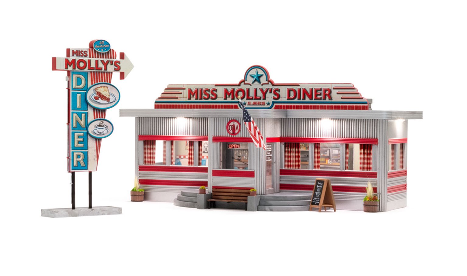 WOODLAND SCENICS - O GAUGE BUILDINGS -  Miss Molly's Diner