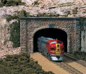 2 x Double Track Cut Stone Tunnel Portals