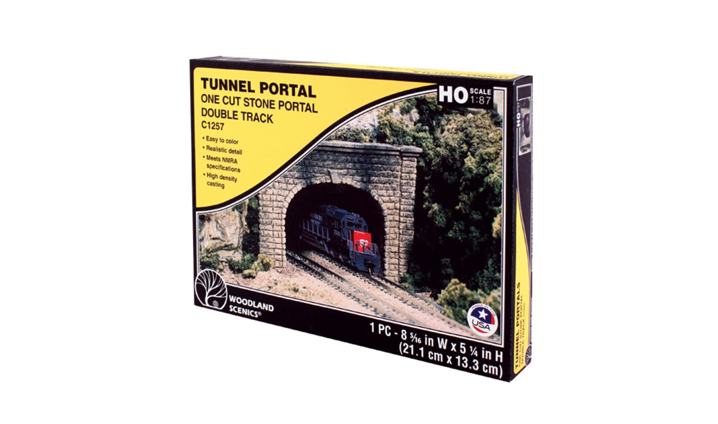 C1257 1 x Double Track Cut Stone Tunnel Portal