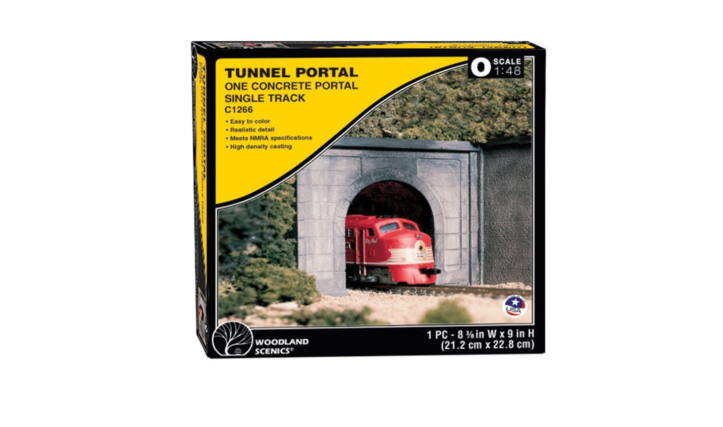 O Gauge Concrete Single Tunnel Portal