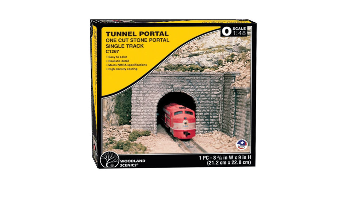 O Gauge Cut Stone Single Tunnel Portal