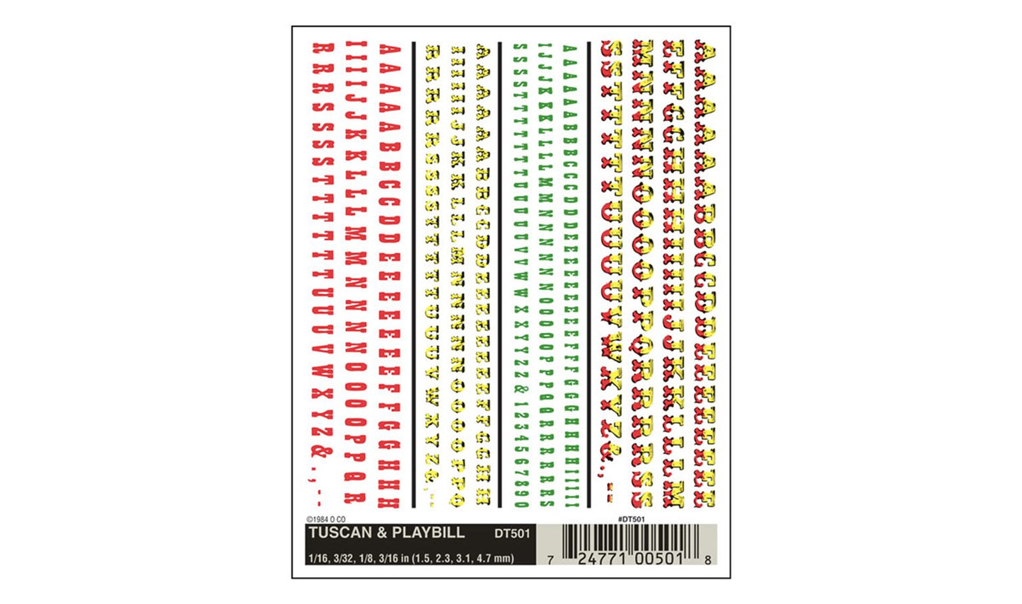 WOODLAND SCENICS - Decals - Tuscan & Playbill