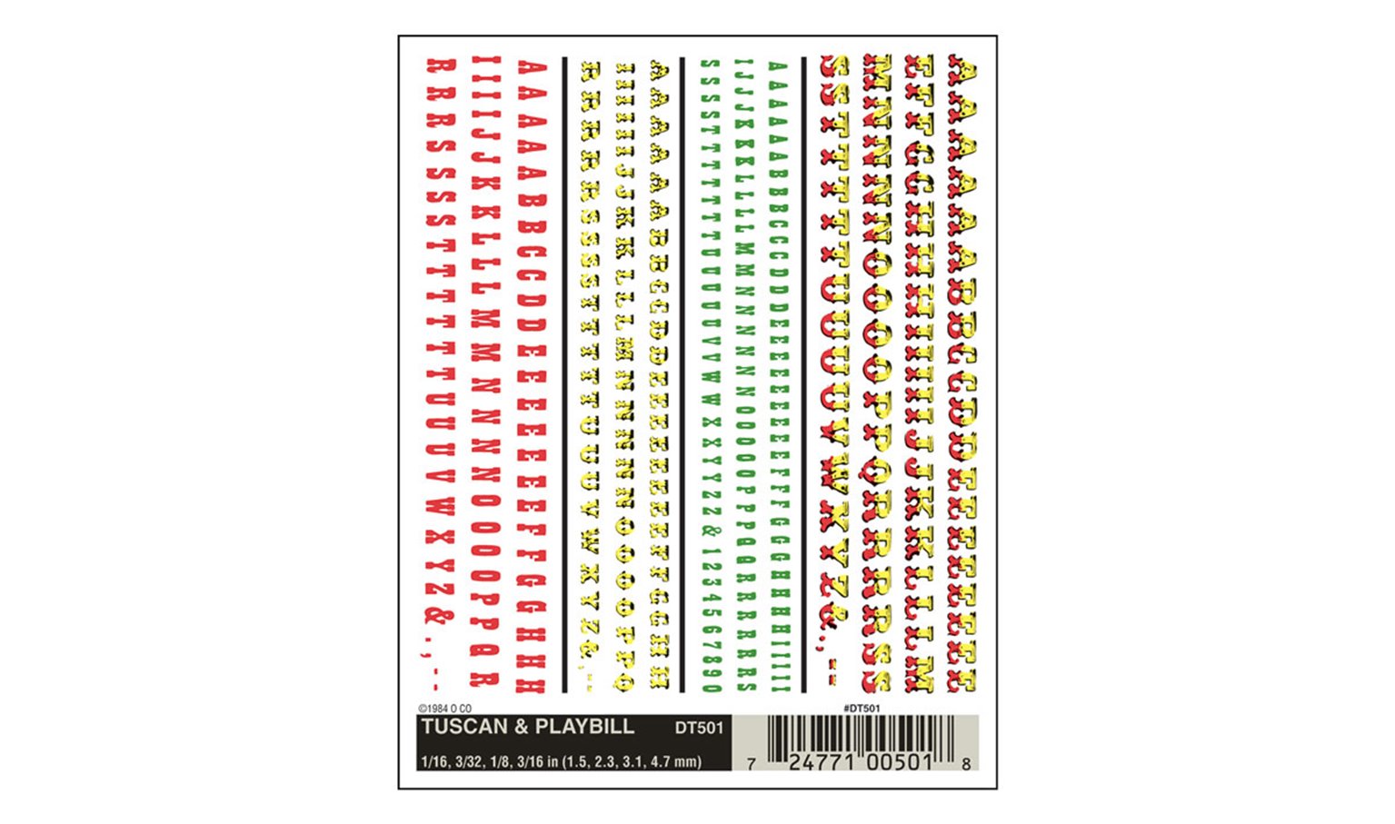 WOODLAND SCENICS - Decals - Tuscan & Playbill