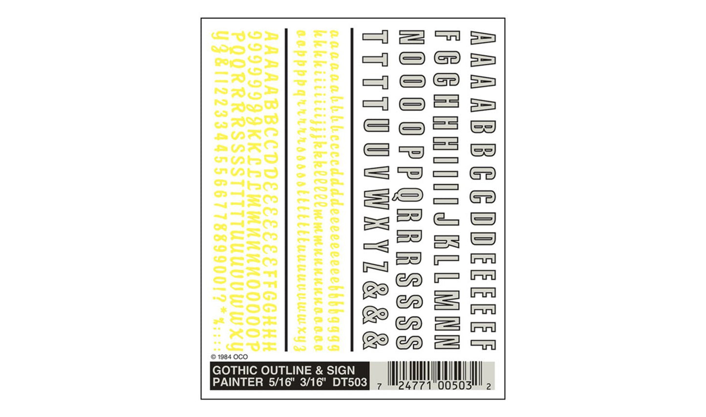 WOODLAND SCENICS - Decals -  Gothic Outline & Sign Painter