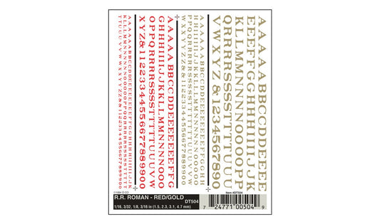 WOODLAND SCENICS - Decals - R.R. Roman - Red/Gold 