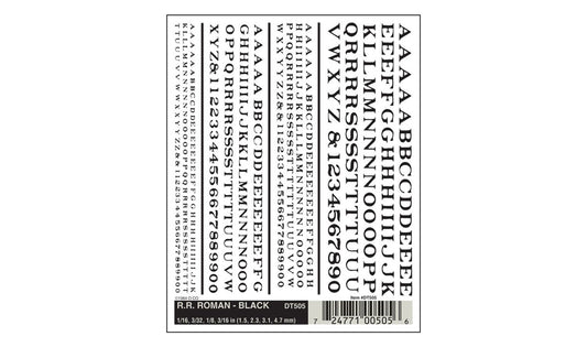 WOODLAND SCENICS - Decals - R.R. Roman - Black