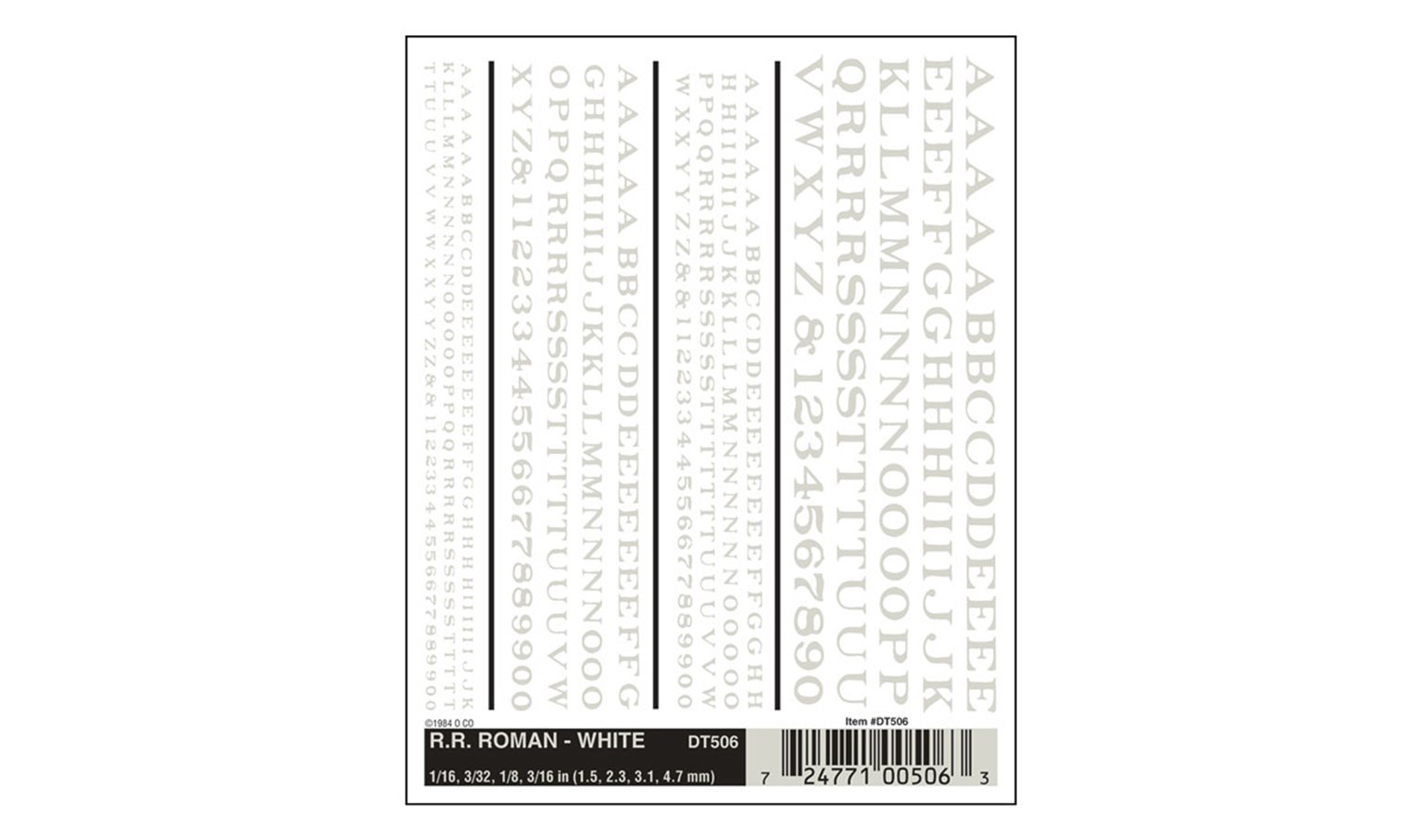 WOODLAND SCENICS - Decals - R.R. Roman - White