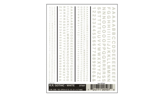 WOODLAND SCENICS - Decals - R.R. Gothic - White 