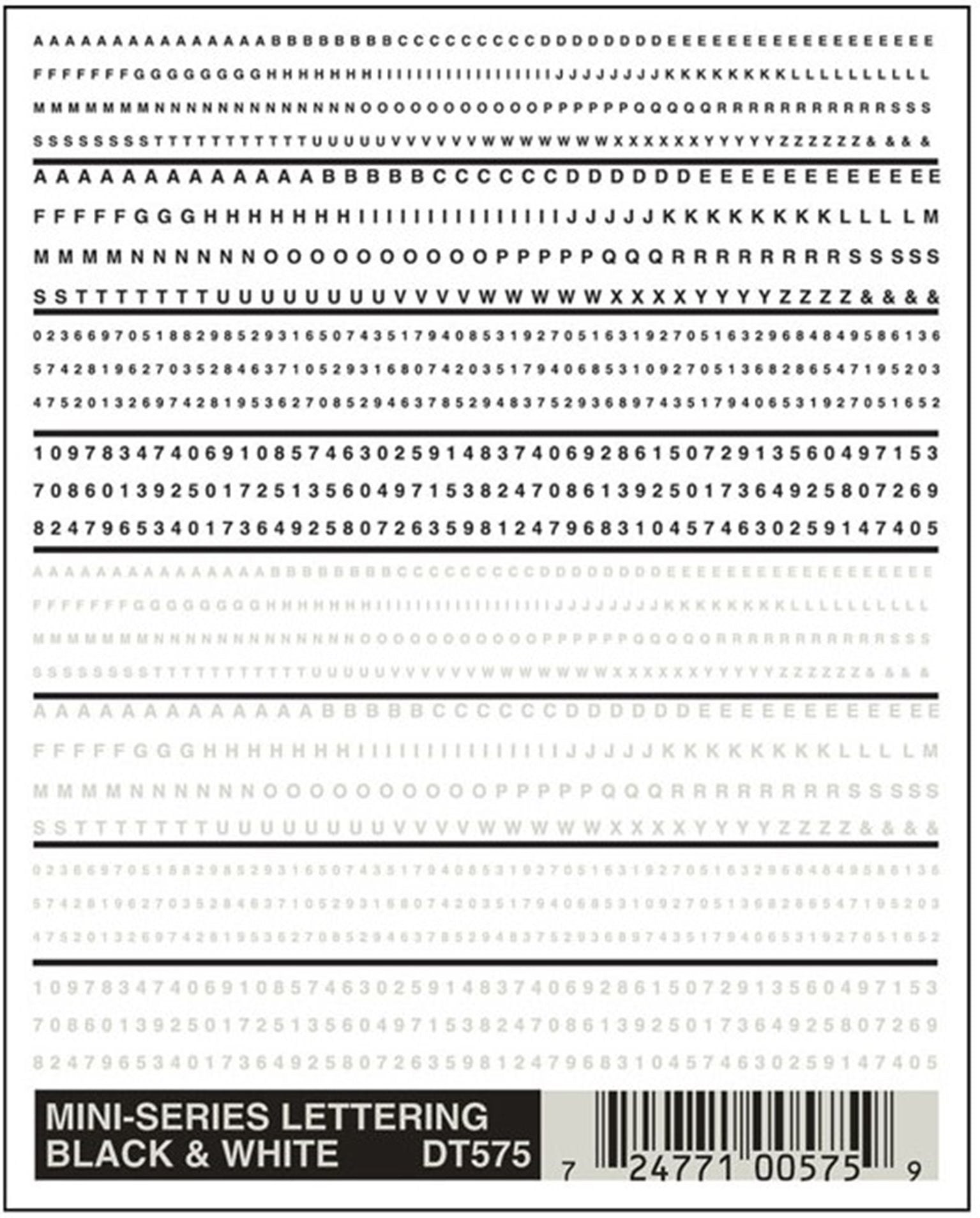 WOODLAND SCENICS - Decals - Mini-Series Lettering Black & White 