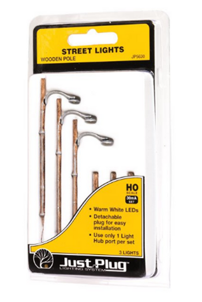 JP5630 Wooden Pole Street Lights - HO Scale