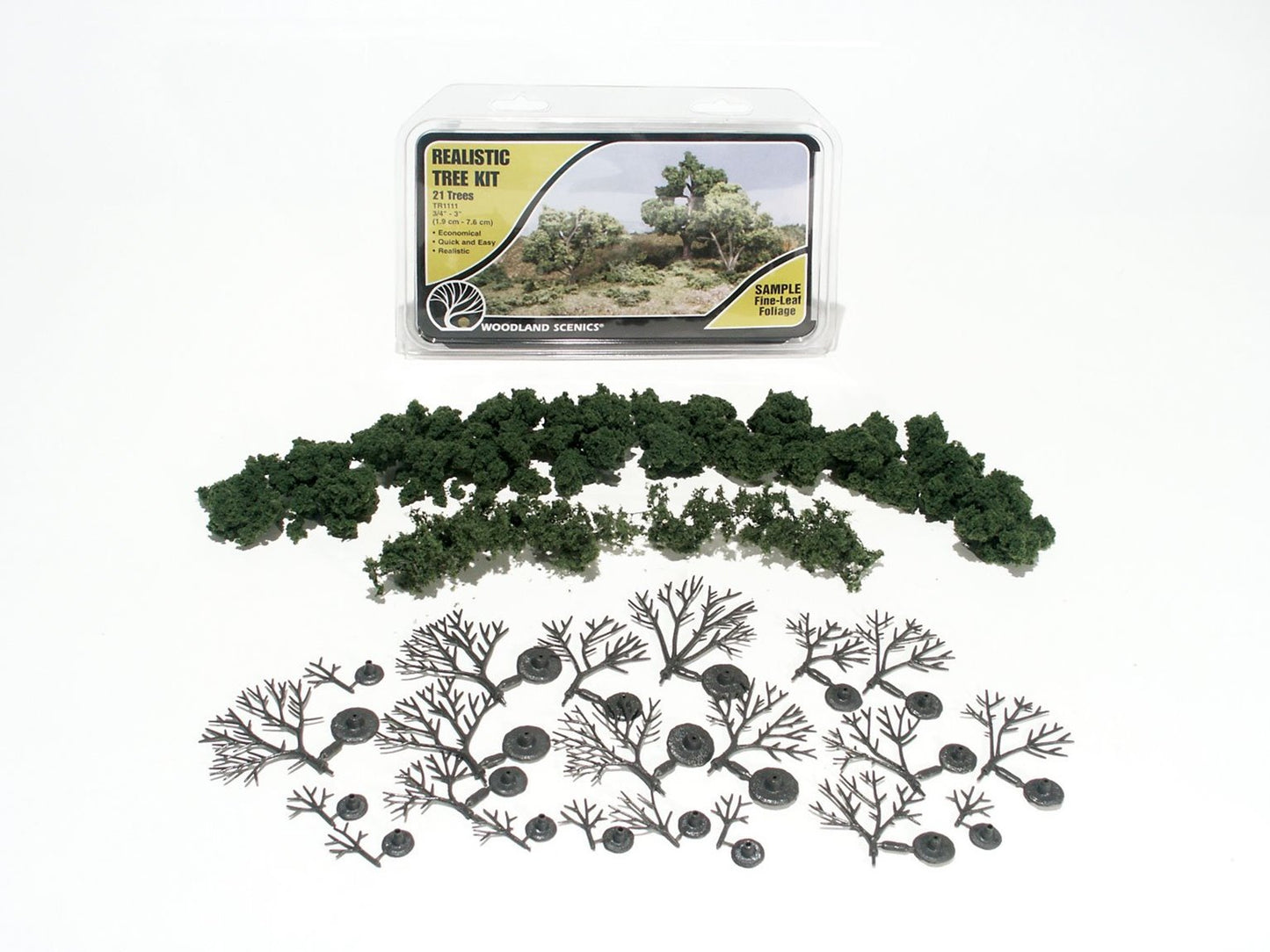 Medium Green Deciduous Tree Kit 3 - 7 inch (Pack of 6)