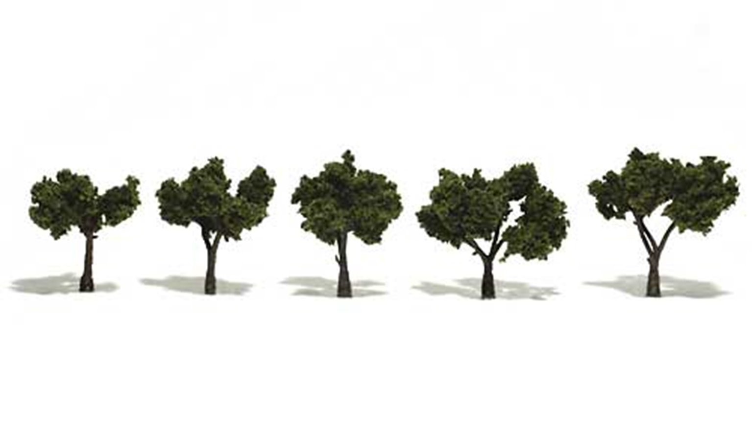 Medium Green Trees 1 ¼ - 2 inch (Pack of 5)