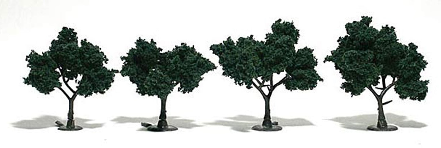 Dark Green Trees 2 - 3 inch (Pack of 4)