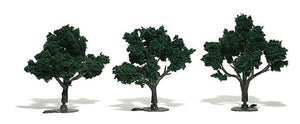 Dark Green Trees 3 - 4 inch (Pack of 3)