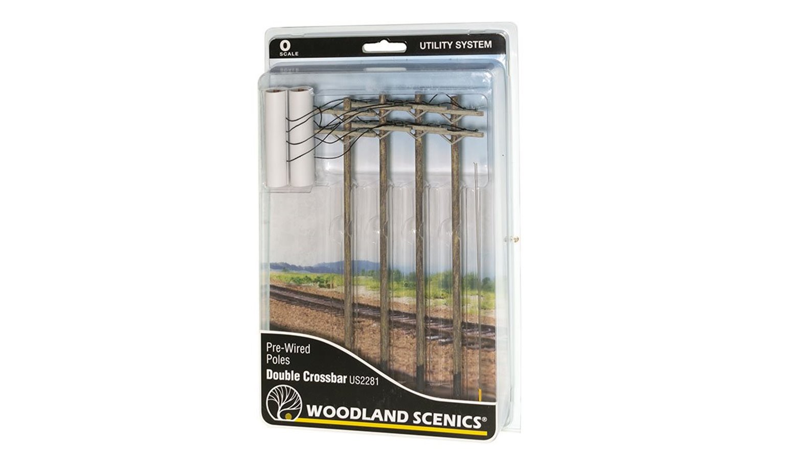 Pre-Wired Poles - Double Crossbar - O Scale