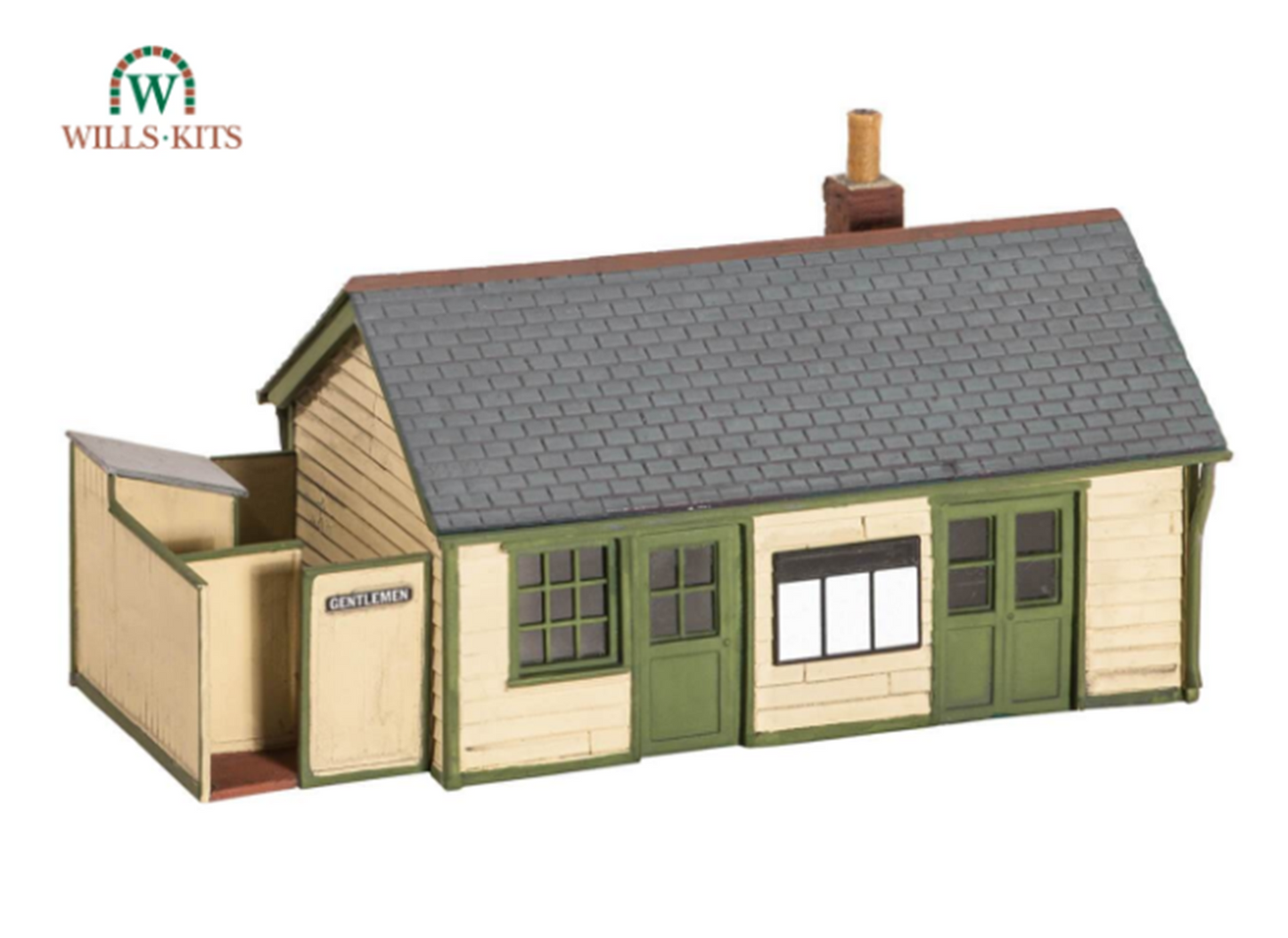 Wayside Station, timber, slate roof, brick chimney