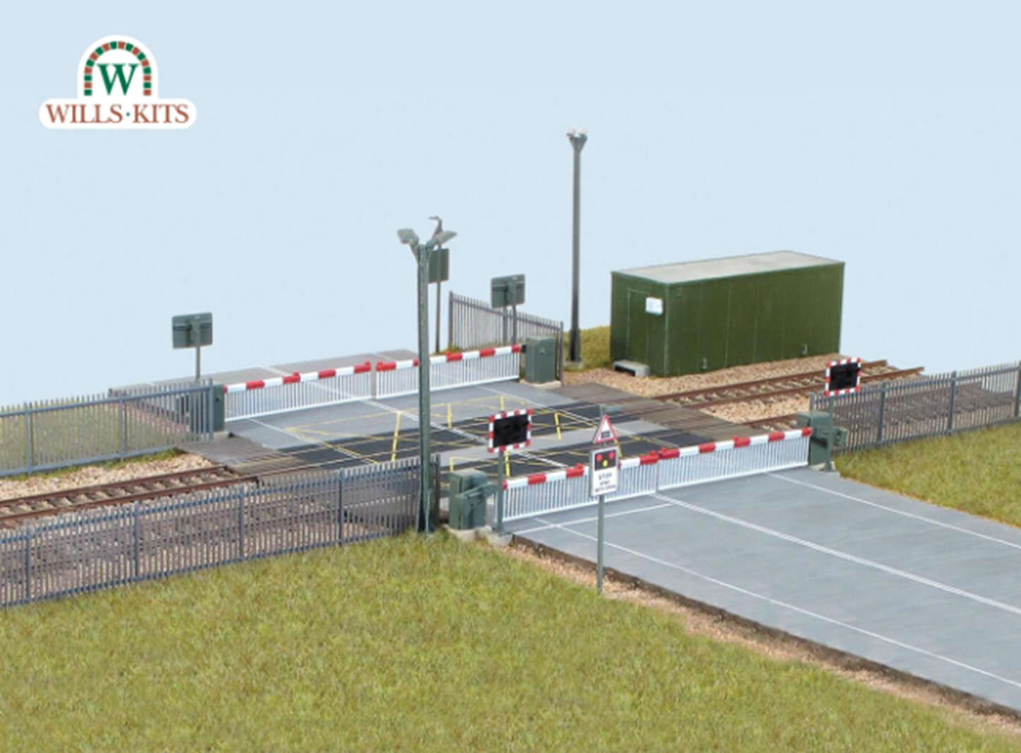 Modern Level Crossing kit with barriers