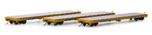 Set of 3 HO RTR 60' Flat Car, OTTX/Red Logo