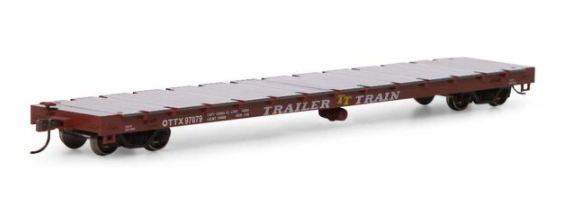 HO RTR 60' Flat Car, OTTX/Brown Logo #97079 - Single Car